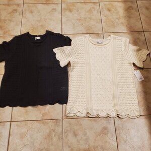 2-Women's Croft & Barrow Knit Sweaters Size Medium